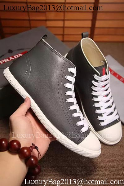 Prada Casual Shoes Leather PD545 Grey