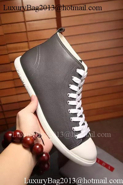 Prada Casual Shoes Leather PD545 Grey