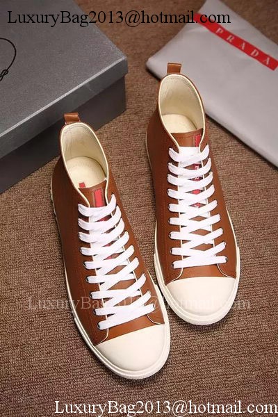 Prada Casual Shoes Leather PD546 Brown