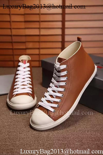 Prada Casual Shoes Leather PD546 Brown