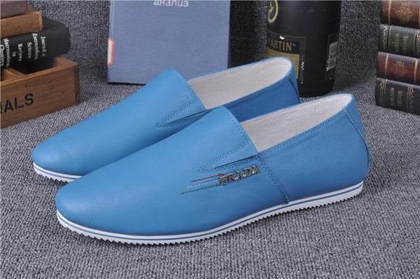 Prada Casual Shoes Leather PD547 Light Blue