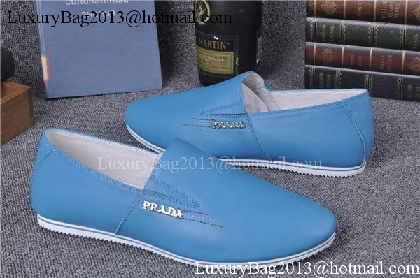 Prada Casual Shoes Leather PD547 Light Blue