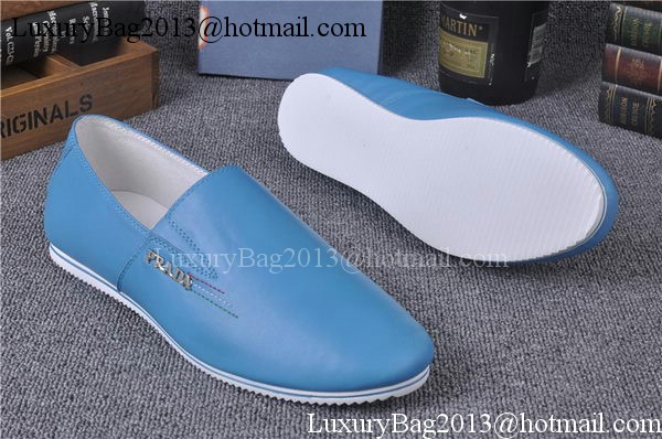 Prada Casual Shoes Leather PD547 Light Blue