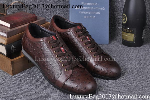 Prada Casual Shoes Leather PD549 Brown