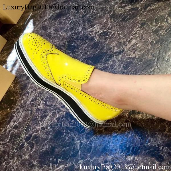 Prada Casual Shoes Leather PD551 Yellow