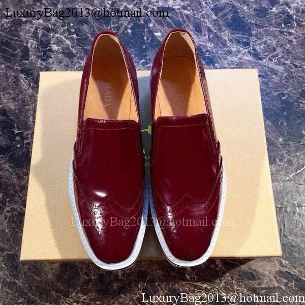 Prada Casual Shoes Leather PD552 Burgundy