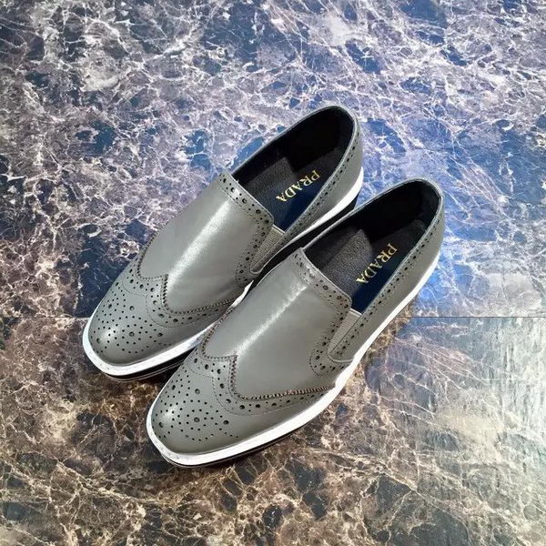 Prada Casual Shoes Leather PD554 Grey