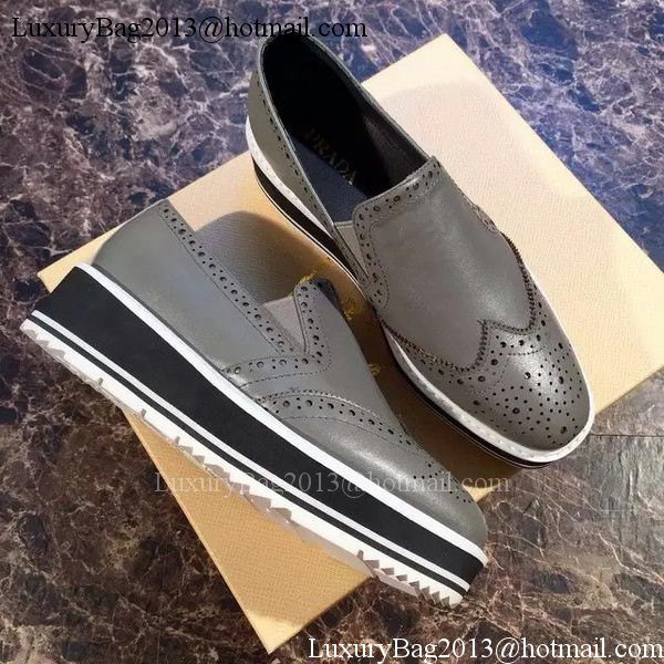 Prada Casual Shoes Leather PD554 Grey