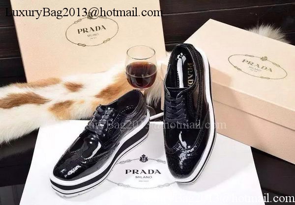 Prada Casual Shoes Patent Leather PD476 Black