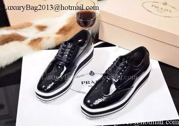 Prada Casual Shoes Patent Leather PD476 Black