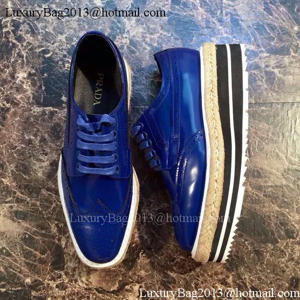 Prada Casual Shoes Patent Leather PD509 Blue