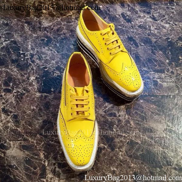 Prada Casual Shoes Patent Leather PD511 Yellow