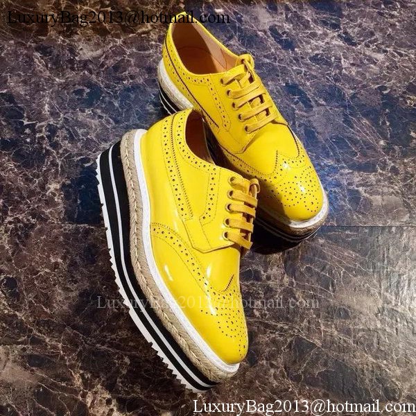 Prada Casual Shoes Patent Leather PD511 Yellow