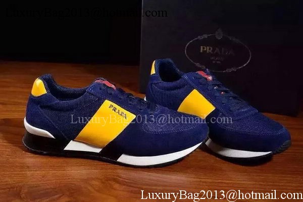 Prada Casual Shoes Suede Leather PD479 Blue