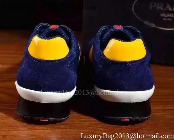 Prada Casual Shoes Suede Leather PD479 Blue