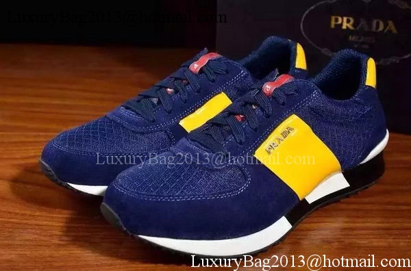 Prada Casual Shoes Suede Leather PD479 Blue