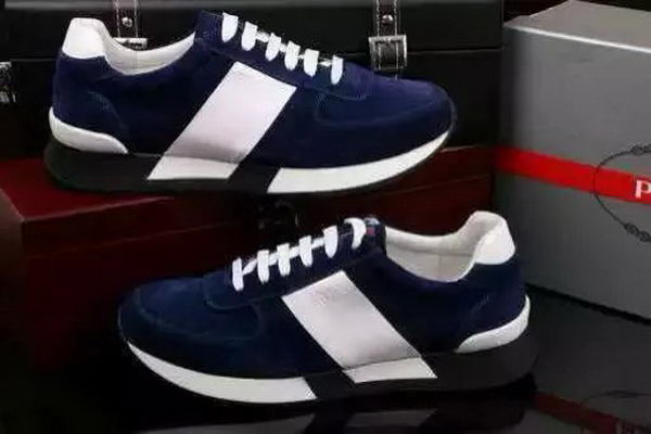 Prada Casual Shoes Suede Leather PD494 Blue