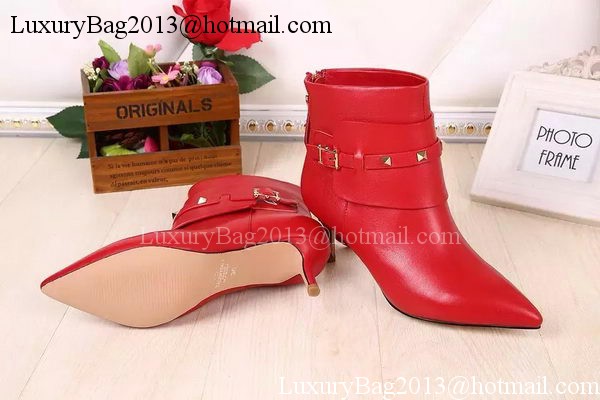 Valentino Ankle Boot Leather VT626 Red