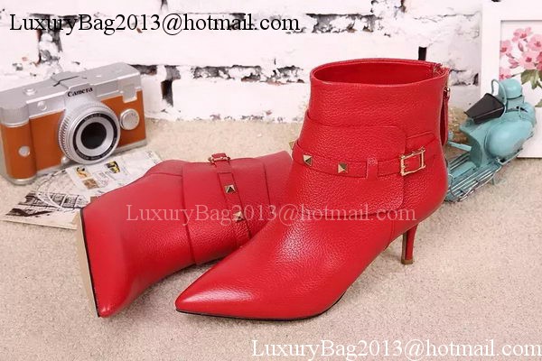 Valentino Ankle Boot Leather VT628 Red