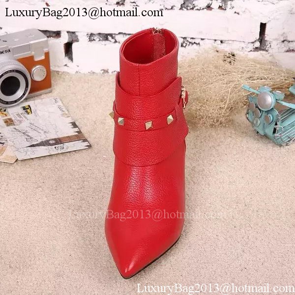 Valentino Ankle Boot Leather VT628 Red