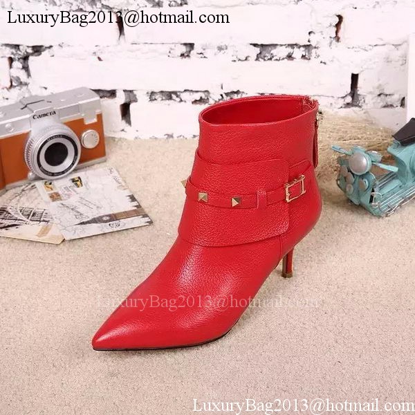 Valentino Ankle Boot Leather VT628 Red