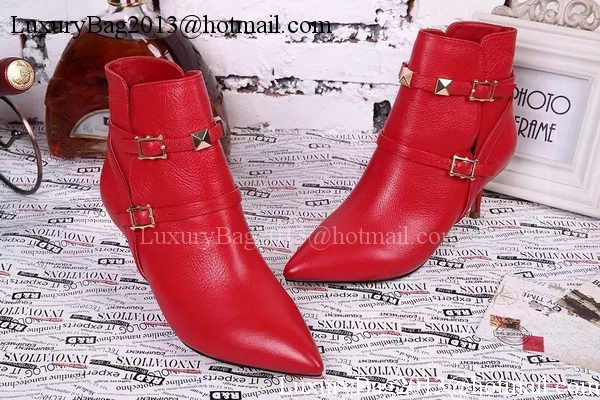 Valentino Ankle Boot Leather VT638 Red