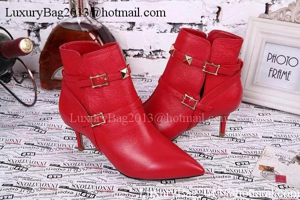 Valentino Ankle Boot Leather VT638 Red