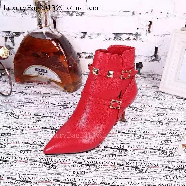 Valentino Ankle Boot Leather VT638 Red