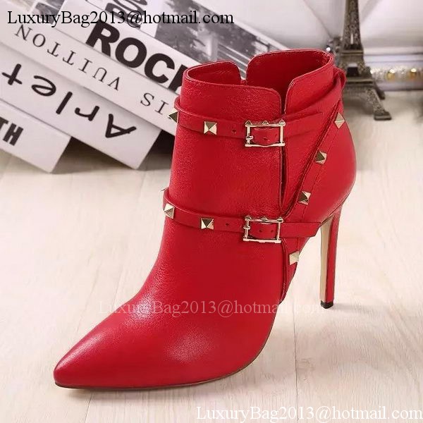 Valentino Ankle Boot Leather VT642 Red