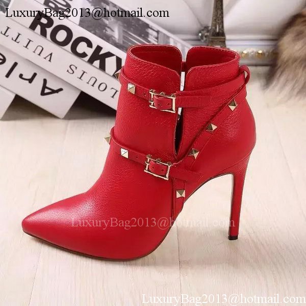 Valentino Ankle Boot Leather VT642 Red