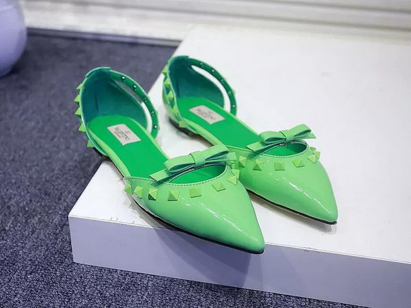 Valentino Leather Flat VT576 Green