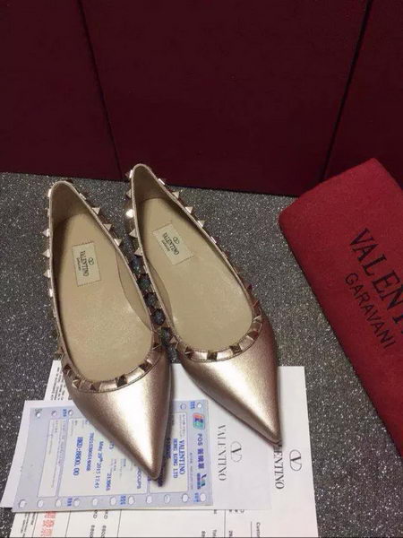 Valentino Leather Flat VT579 Gold