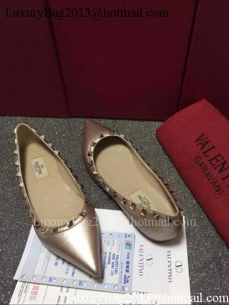 Valentino Leather Flat VT579 Gold