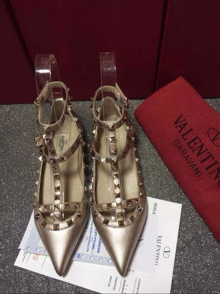 Valentino Leather Flat VT581 Gold