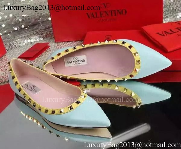 Valentino Leather Flat VT596 Light Blue