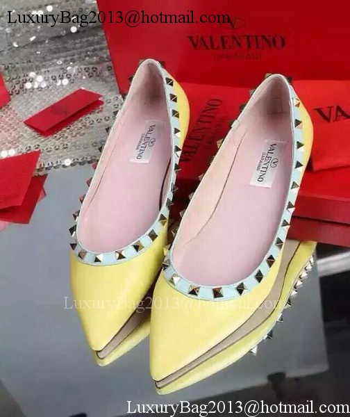 Valentino Leather Flat VT598 Yellow