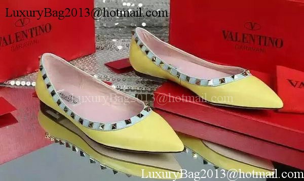 Valentino Leather Flat VT598 Yellow