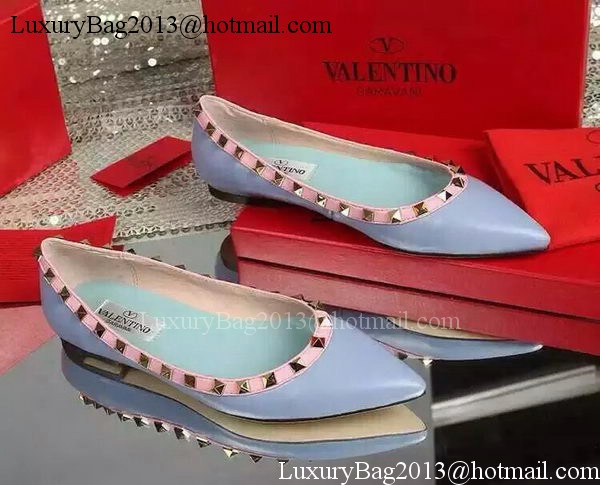 Valentino Leather Flat VT599 Light Blue