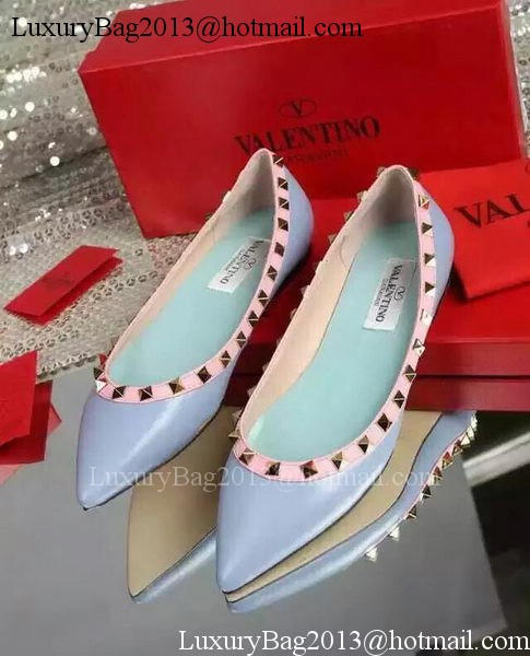 Valentino Leather Flat VT599 Light Blue