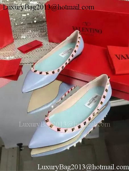 Valentino Leather Flat VT599 Light Blue