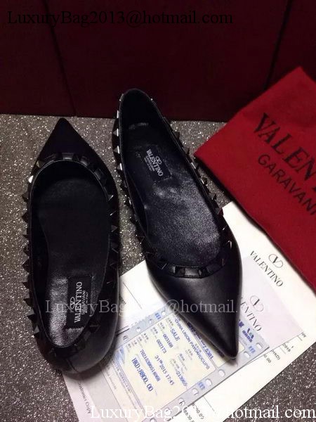 Valentino Leather Flat VT662 Black