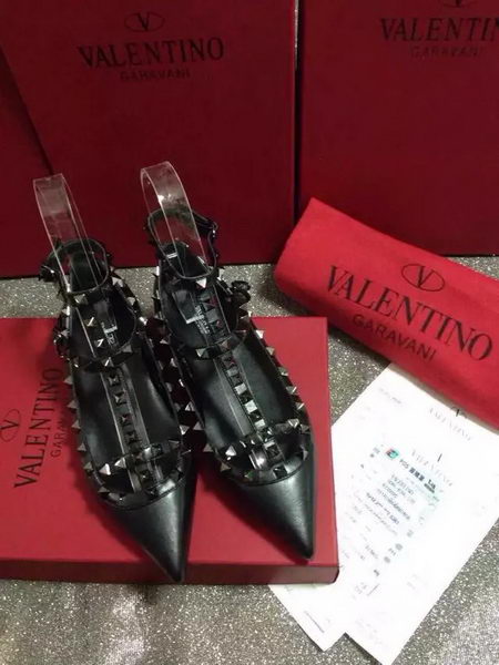 Valentino Leather Flat VT663 Black
