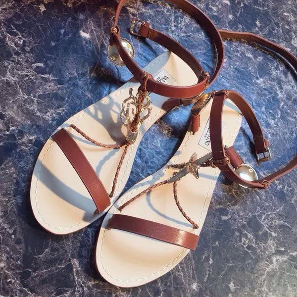 Valentino Leather Sandal VT601 Brown