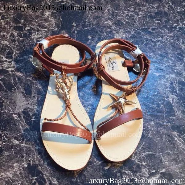 Valentino Leather Sandal VT601 Brown