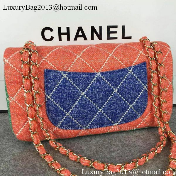 Chanel 2.55 Series Flap Bag Original Fabric A1112B Orange&Yellow&Blue