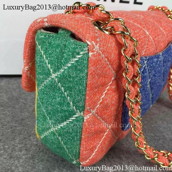 Chanel 2.55 Series Flap Bag Original Fabric A1112B Orange&Yellow&Blue