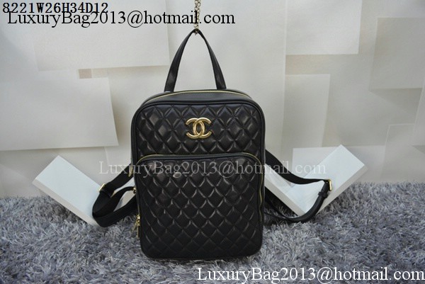 Chanel Sheepskin Leather Backpack A8221 Black