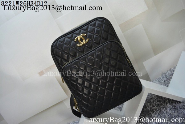 Chanel Sheepskin Leather Backpack A8221 Black