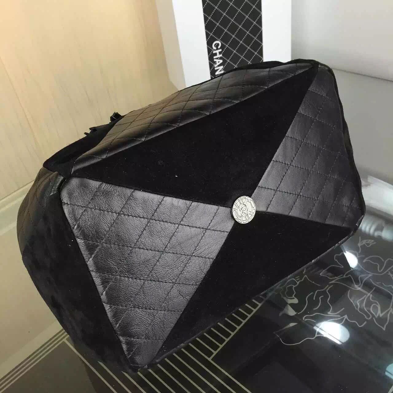 Chanel Backpack Calfskin & Deerskin Leather A82201 Black