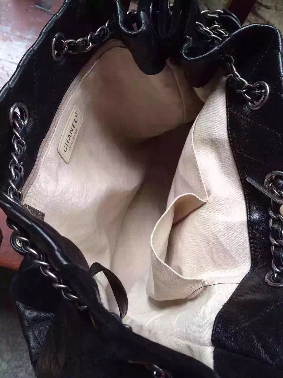 Chanel Backpack Calfskin & Deerskin Leather A82201 Black